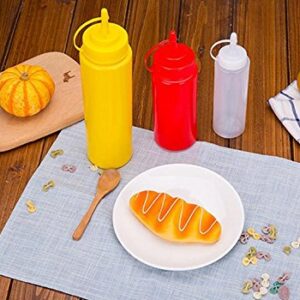 erioctry 3PCS Plastic Squeeze Sauce Bottles Dispenser/Seasoning Container for Mustard Ketchup Oil Cream Honey and Salad Dressing