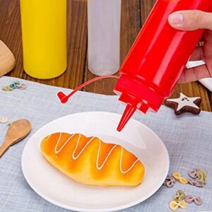 erioctry 3PCS Plastic Squeeze Sauce Bottles Dispenser/Seasoning Container for Mustard Ketchup Oil Cream Honey and Salad Dressing