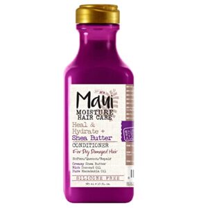 maui moisture heal & hydrate + shea butter conditioner to repair & deeply moisturize tight curly hair with coconut & macademia oils, vegan, silicone, paraben & sulfate-free, 13 fl oz