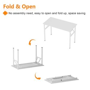 Need 47 inches Computer Desk Office Desk Folding Table with BIFMA Certification Computer Table Workstation, White AC5DW-120