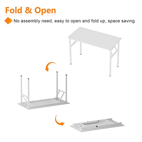 Need 47 inches Computer Desk Office Desk Folding Table with BIFMA Certification Computer Table Workstation, White AC5DW-120