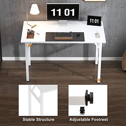 Need 47 inches Computer Desk Office Desk Folding Table with BIFMA Certification Computer Table Workstation, White AC5DW-120