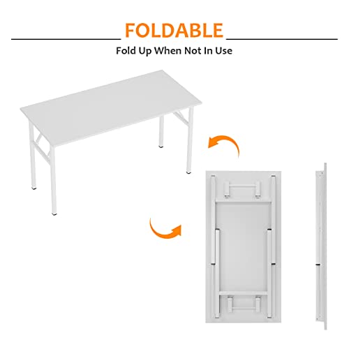 Need 47 inches Computer Desk Office Desk Folding Table with BIFMA Certification Computer Table Workstation, White AC5DW-120