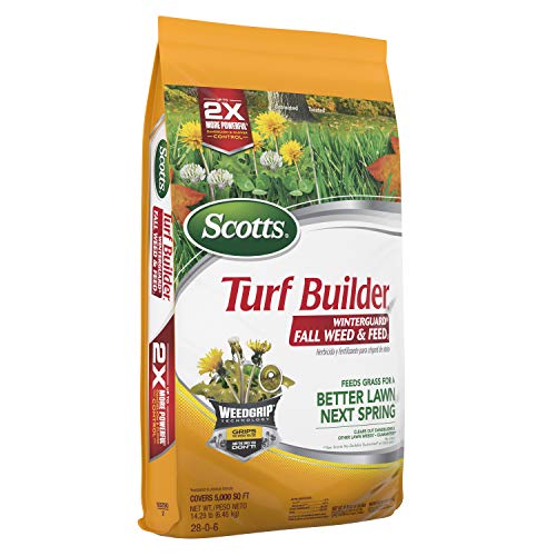 Scotts Turf Builder WinterGuard Fall Weed & Feed 3: Covers up to 5,000 sq. ft., Fertilizer, 14 lbs