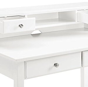 Crosley Furniture Campbell Writing Desk with Hutch - White