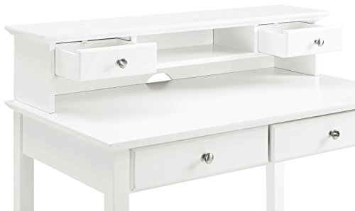 Crosley Furniture Campbell Writing Desk with Hutch - White