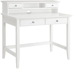 crosley furniture campbell writing desk with hutch - white