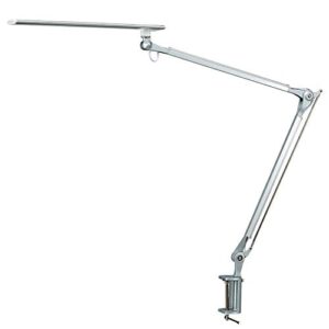 phive cl-1 led architect desk lamp/clamp on desk lamp,metal swing arm dimmable drafting table lamp (touch control,eye-caring,memory function,highly adjustable office/task//workbench/work light) silver