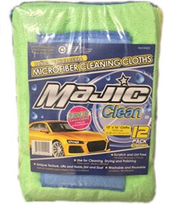 majic 12 pcs microfiber cleaning cloth 12"x16"