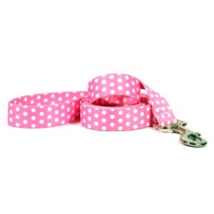 yellow dog design standard lead, new pink polka dot, 3/8" x 60" (5 ft.)