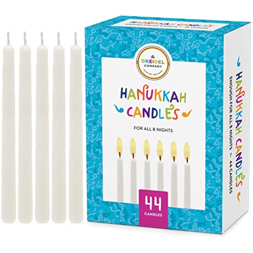 Menorah Candles Chanukah Candles 44 White Hanukkah Candles for All 8 Nights of Chanukah (2-Pack)