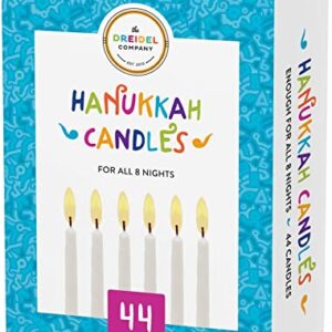 Menorah Candles Chanukah Candles 44 White Hanukkah Candles for All 8 Nights of Chanukah (2-Pack)