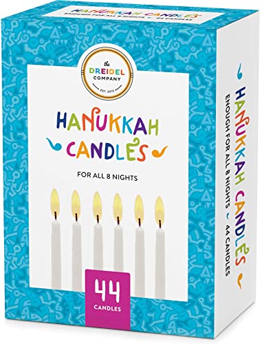 Menorah Candles Chanukah Candles 44 White Hanukkah Candles for All 8 Nights of Chanukah (2-Pack)