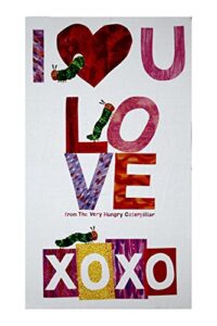 the very hungry caterpillar i love you 23.5" panel red, fabric