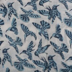 trade star 3 yard hand block print fabric 100% cotton fabric for sewing crafting dressmaking running natural dye sanganeri indian bird print fabric by the yard width 44 inches(pattern 1)