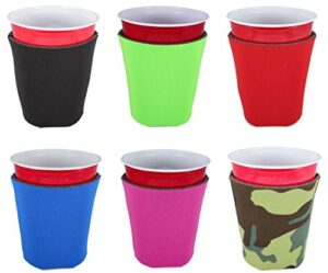 blank foam party cup coolie (variety color 6 pack)