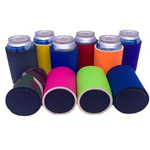 blank neoprene full bottom can coolie (variety color 10 pack)