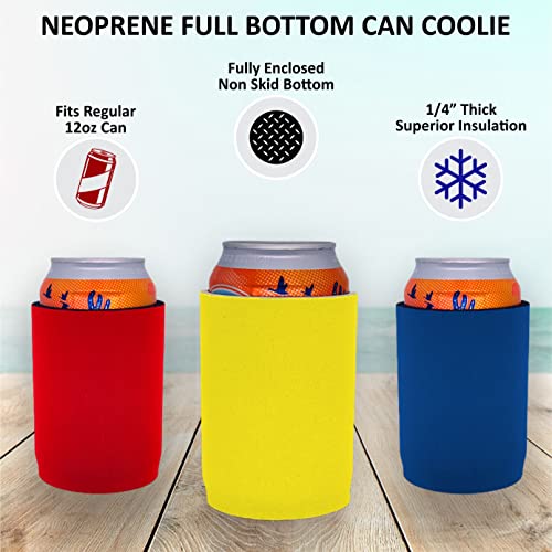 Blank Neoprene Full Bottom Can Coolie (Variety Color 10 Pack)