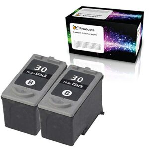 ocproducts refilled ink cartridge replacement for canon pg-30 for pixma ip2600 mx310 mx300 mp470 mp210 mp190 mp140 printers (2 black)