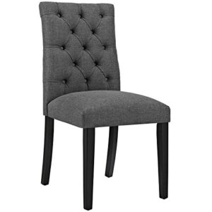 modway mo- duchess modern tufted button upholstered fabric parsons, dining chair, gray