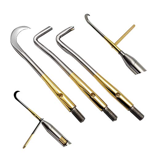 Dental Automatic Crown Remover Gun Type Spring Loaded with 4 Tips and Adjusting Wrench