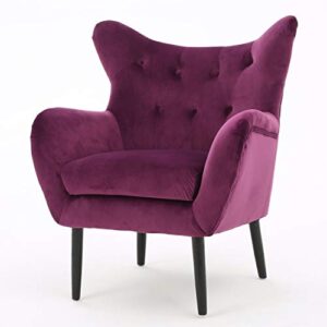 christopher knight home seigfried velvet arm chair, fuchsia