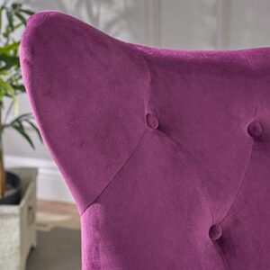 Christopher Knight Home Seigfried Velvet Arm Chair, Fuchsia