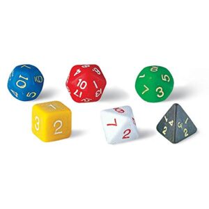 eta hand2mind polyhedral dice, set of 6