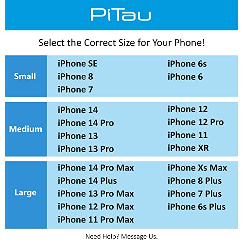 PiTau Holster for iPhone 14 Pro Max, 13 Pro Max, 12 Pro Max, 11 Pro Max, Xs max, 8 Plus, 7 Plus, 6s Plus Cell Phone Case with Belt Clip ID Card Holder Pouch Cover (Fits Phone with Protective Case on)