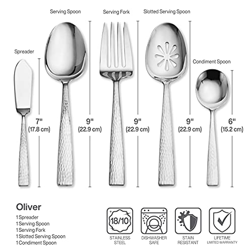 Mikasa Oliver 65-Piece 18/10 Stainless Steel Flatware Set with Serveware, Service for 12
