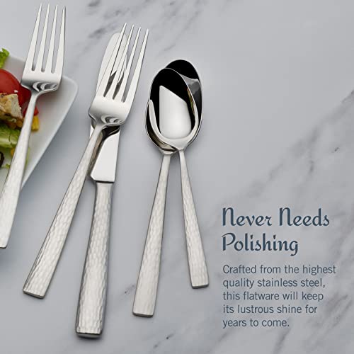 Mikasa Oliver 65-Piece 18/10 Stainless Steel Flatware Set with Serveware, Service for 12