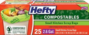 hefty small kitchen scrap compost bags - 2.6 gallon, 25 count