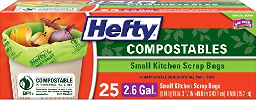 Hefty Small Kitchen Scrap Compost Bags - 2.6 Gallon, 25 Count