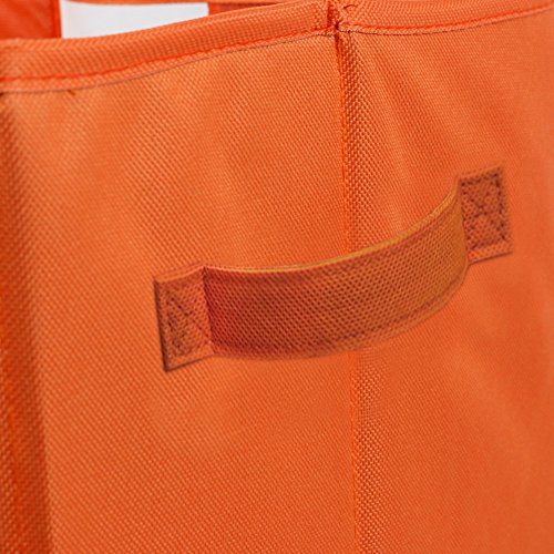 The Elixir Eco Green Storage Cube Box with Strong Fabric Canvas Foldable Basket Organizer Bin, Orange, Extra Large