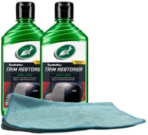 turtle wax trim restorer (10 oz) bundle with microfiber cloth (3 items)