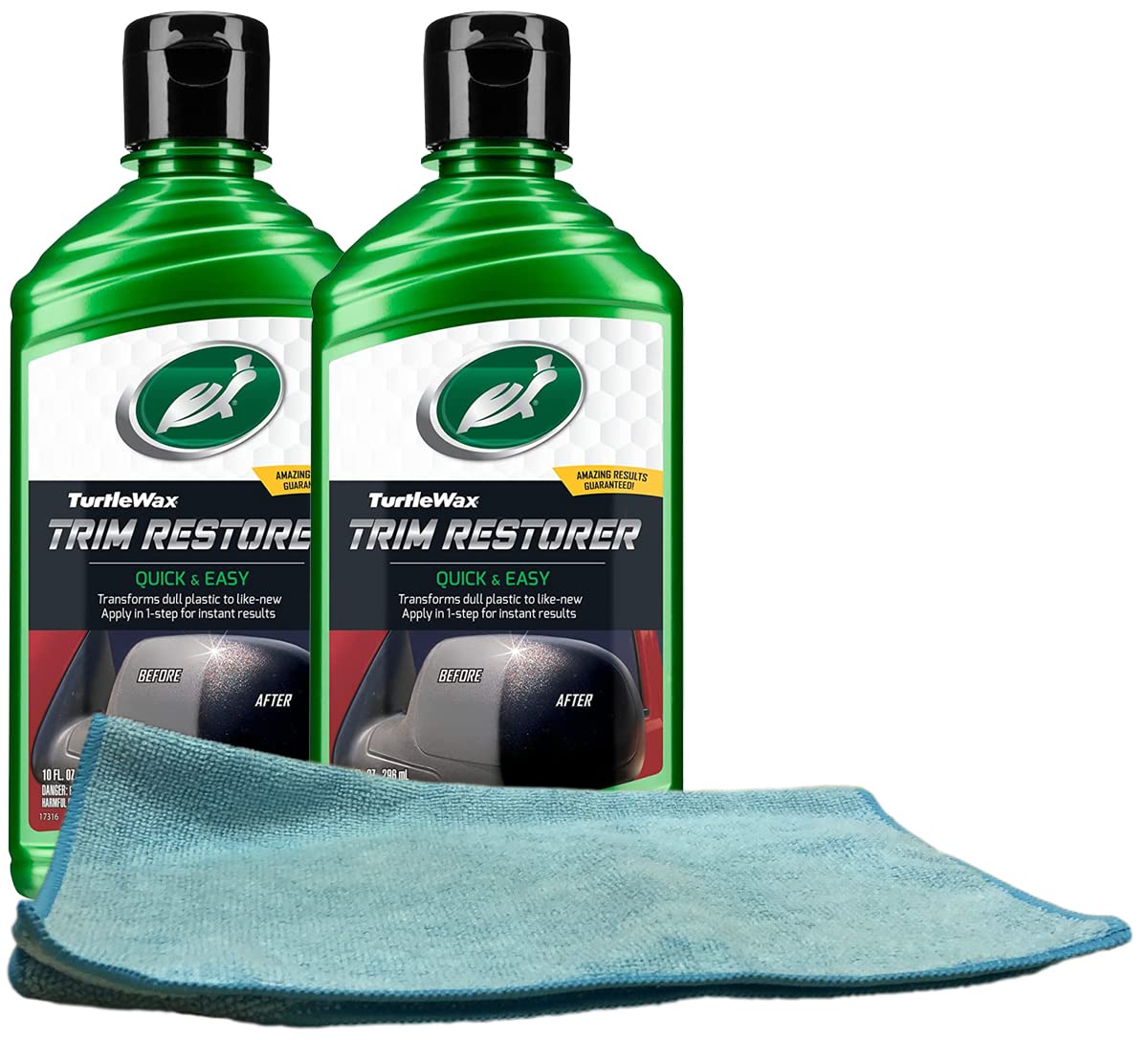 Turtle Wax Trim Restorer (10 oz) Bundle with Microfiber Cloth (3 Items)