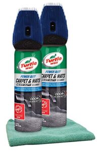 turtle wax power out! carpet & mats cleaner (18 oz.)(pack of 2) bundle with microfiber cloth (3 items)