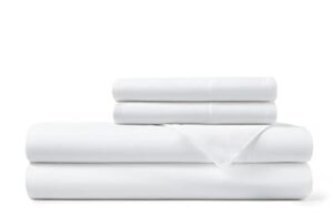 hotel sheets direct viscose derived from bamboo bed linen set with deep pocket, 4-piece set, white, king