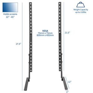 VIVO Universal Tabletop TV Stand for 22 to 65 inch LCD Flat Screens | VESA Mount with Hardware Included