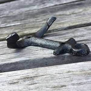 Nautical Cast Iron Ship Anchor Weathered Nautical Wall Hooks Coat Hook, Screws Included (10 PCS)