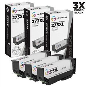 ld products remanufactured ink cartridge replacements for epson 273xl t273xl020 high yield (black, 3-pack)