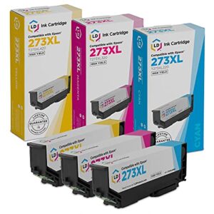 ld products remanufactured ink cartridge replacements for epson 273xl high yield (1 cyan, 1 magenta, 1 yellow, 3-pack)