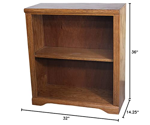 American Heartland Oak 36" Open Bookcase in Medium