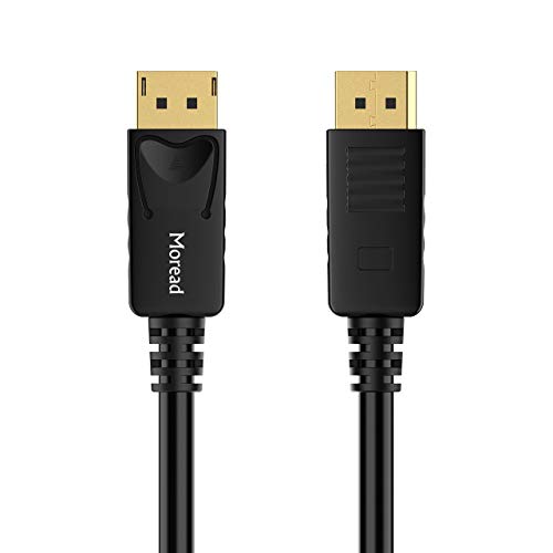 Moread DisplayPort to DisplayPort Cable, 6 Feet, Gold-Plated Display Port Cable (4K@60Hz, 2K@144Hz) DP Cable Compatible with Computer, Desktop, Laptop, PC, Monitor, Projector - Black