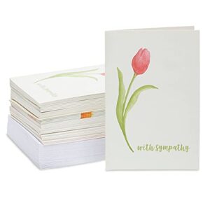 Best Paper Greetings 48-Pack of Bulk Sympathy and Get Well Cards Assortment Box with Envelopes with 12 Floral Designs, Blank On The Inside for Family, Friends, Coworkers (4x6 Inches)