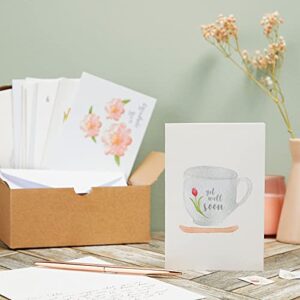 Best Paper Greetings 48-Pack of Bulk Sympathy and Get Well Cards Assortment Box with Envelopes with 12 Floral Designs, Blank On The Inside for Family, Friends, Coworkers (4x6 Inches)