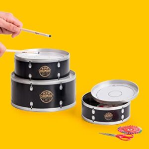 Suck UK Drum Kit Cookie Tins | Cake Container Drums | Nesting Food Storage Containers | Stackable Cake Boxes & Kitchen Accessories | Drummer Gifts & Gifts For Music Lovers | Rocker Cake Storage Tins