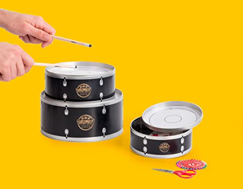 Suck UK Drum Kit Cookie Tins | Cake Container Drums | Nesting Food Storage Containers | Stackable Cake Boxes & Kitchen Accessories | Drummer Gifts & Gifts For Music Lovers | Rocker Cake Storage Tins