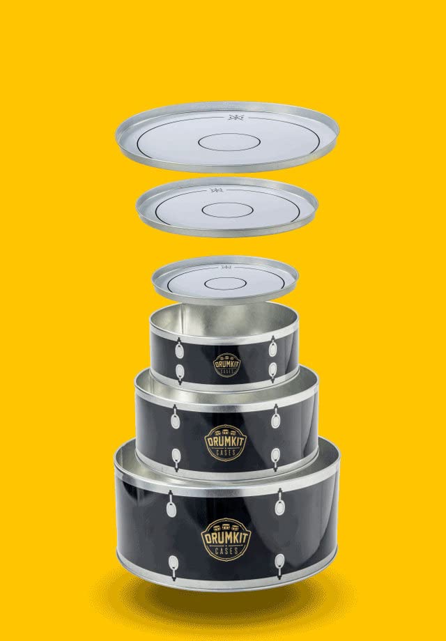 Suck UK Drum Kit Cookie Tins | Cake Container Drums | Nesting Food Storage Containers | Stackable Cake Boxes & Kitchen Accessories | Drummer Gifts & Gifts For Music Lovers | Rocker Cake Storage Tins