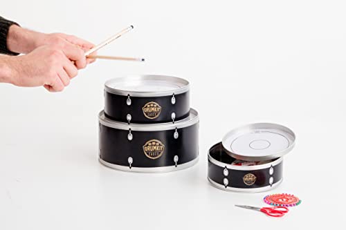 Suck UK Drum Kit Cookie Tins | Cake Container Drums | Nesting Food Storage Containers | Stackable Cake Boxes & Kitchen Accessories | Drummer Gifts & Gifts For Music Lovers | Rocker Cake Storage Tins